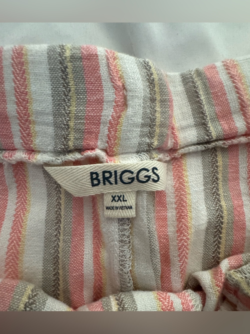 Briggs New York Pink, Gray and Yellow Striped Shorts - Picture 4 of 5